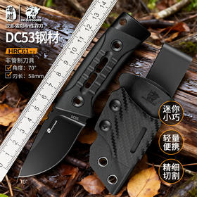 汉道DC53钢洛克mini户外刀多功能刀露营直刀手把肉小刀菜刀生存刀