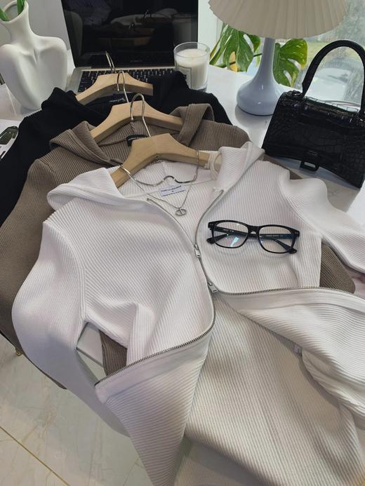 韩单纯原！无补连帽拉链针织外套-26ZB03046 商品图3