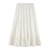 【法式纯欲风❗️白色蓬蓬半身裙】层层褶皱+蕾丝花边，显瘦藏肉百搭时尚，蕾丝拼接提升质感，高腰剪裁拉长比例，长裙子梨型身材显瘦蕾丝蛋糕裙L 商品缩略图4