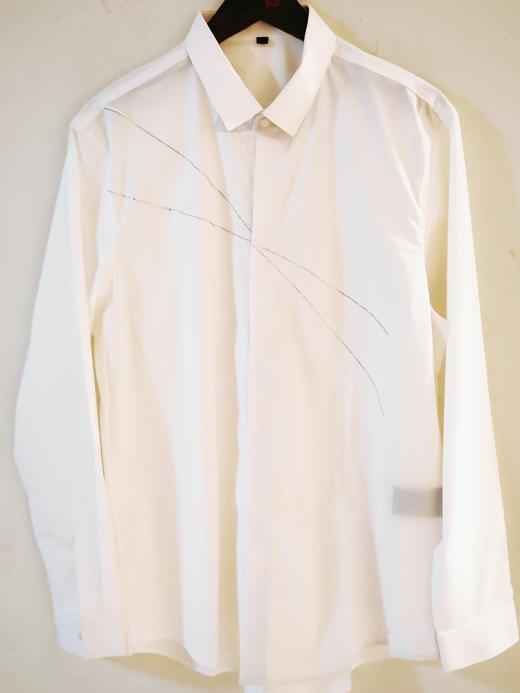 男士修身天丝棉时尚免熨烫，烫钻刺绣长袖商务男衬衫 商品图3