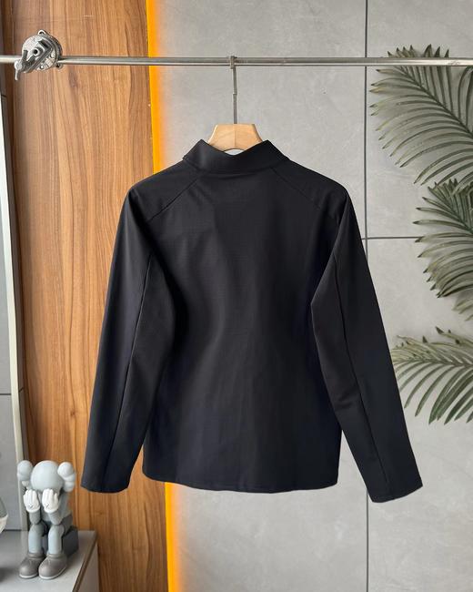 F032001春秋新款男款立体弹力运动内搭户外休闲半拉链薄绒打底衫长袖 商品图6