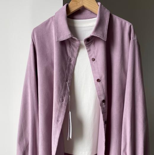 LONGNVFAIR特调100%全棉灯芯绒衬衣 赠送白色吊带 绝美巨显白香芋紫 商品图3