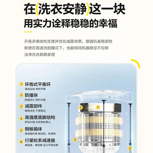 统帅轮洗衣机7公斤一级能效家用省水省电宿舍租房洗脱一体漂甩合一脱水XQBL70-M20P0 商品图4