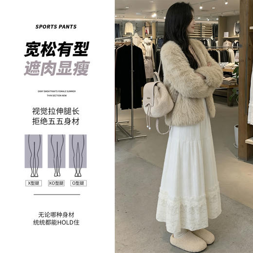 【法式纯欲风❗️白色蓬蓬半身裙】层层褶皱+蕾丝花边，显瘦藏肉百搭时尚，蕾丝拼接提升质感，高腰剪裁拉长比例，长裙子梨型身材显瘦蕾丝蛋糕裙L 商品图3