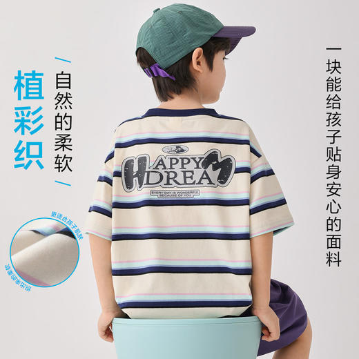 男童2026夏季新款童装纯棉色织条纹短袖T恤韩版夏装衣服潮   FY-H6ba36 商品图0