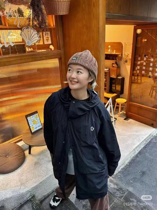 F032035女孩美式运动宽松多口袋连帽中长款梭织格子带帽防风防水冲锋衣 商品图14