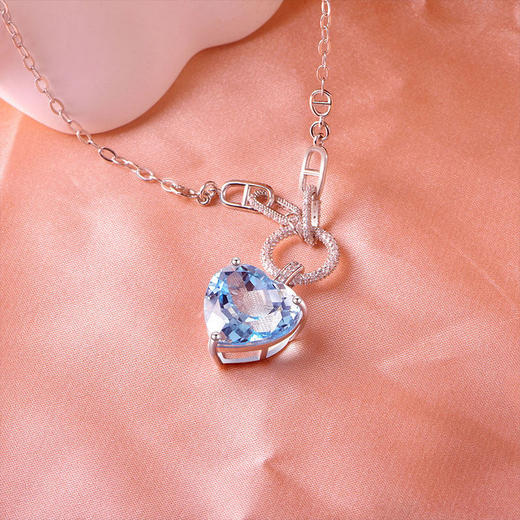 【托帕石爱心项链】周六（3.21）中午12点开始 S925银轻奢时尚彩宝首饰品送女士节日礼物JN25122-水晶cc 商品图0