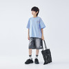 蓝汽水2026夏季新品男童条纹拼接上衣青少年凉感抗菌时尚短袖T恤 商品缩略图1