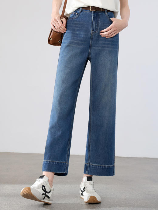 【百图lulu定制】【筷子牛仔裤】高腰 收腹 明线 柔软舒适九分牛仔裤 商品图6