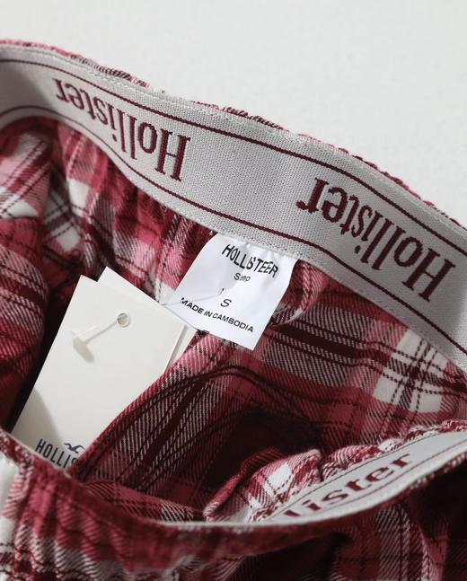 F032090情人节限定格纹字母翻边织带休闲格子长裤 商品图4