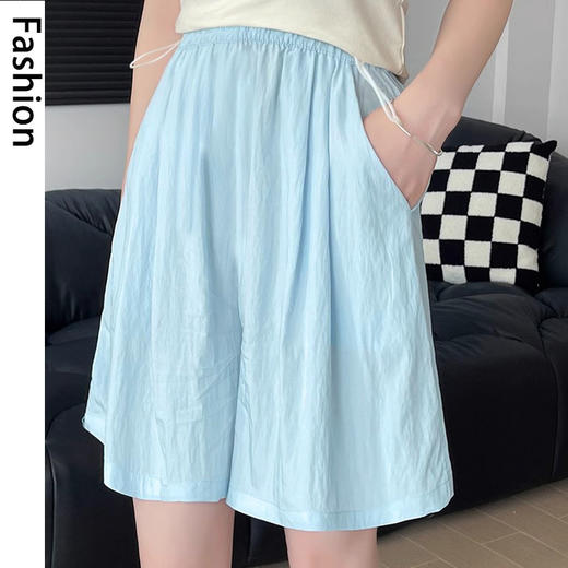 【无压舒适❗️五分山本阔腿裤】奶皮质感顺滑亲肤，宽松 A 字版遮肚藏肉，垂坠飘逸不贴腿，轻薄面料自带凉感，透气速干不粘身，新款宽松透气速干薄款休闲短裤女L 商品图1