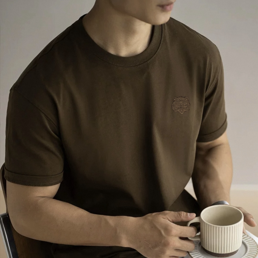 【超模君精选 260g男士虎头刺绣T恤】 虎头刺绣 logo 面料柔软有筋骨 版型宽松