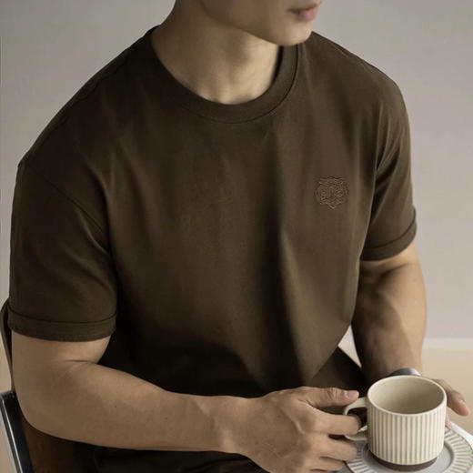 【超模君精选 260g男士虎头刺绣T恤】 虎头刺绣 logo 面料柔软有筋骨 版型宽松 商品图0