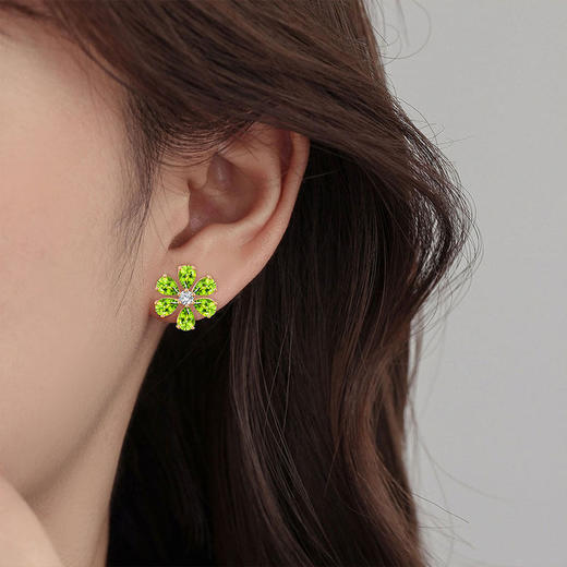 【橄榄石轻奢耳钉/项链】周六（3.21）中午12点开始 S925银时尚吊坠饰品送女士生日节日礼物JE25055/JP25026-水晶CC 商品图5