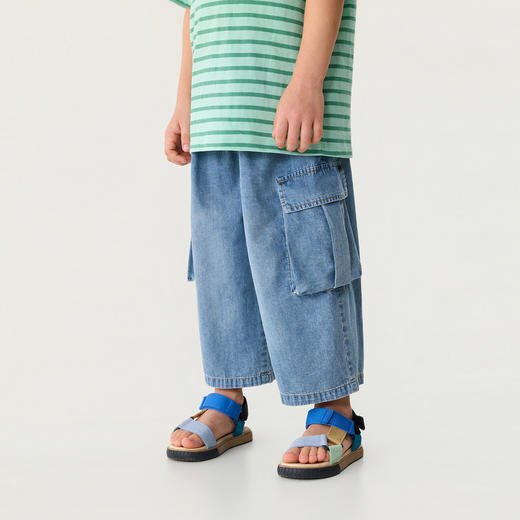 马克珍妮时髦有型男童八分工装软牛仔裤560376 商品图1