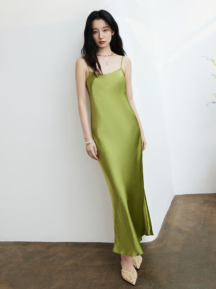 岁月鎏光 100%进口醋酸吊带连衣裙FCG1DRS050
