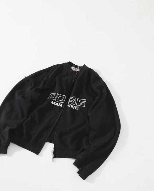 F032031字母标语不规则解构拼接重磅水洗做旧双拉链夹克外套 商品图1