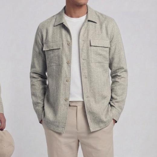 春季新款男士亚麻肯佛博休闲外套 商品图11