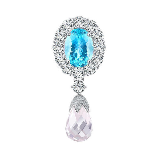 【托帕石胸花胸针】周六（3.21）中午12点开始 S925银彩色宝石水晶首饰品送女生节日礼物JB25011-水晶CC 商品图5