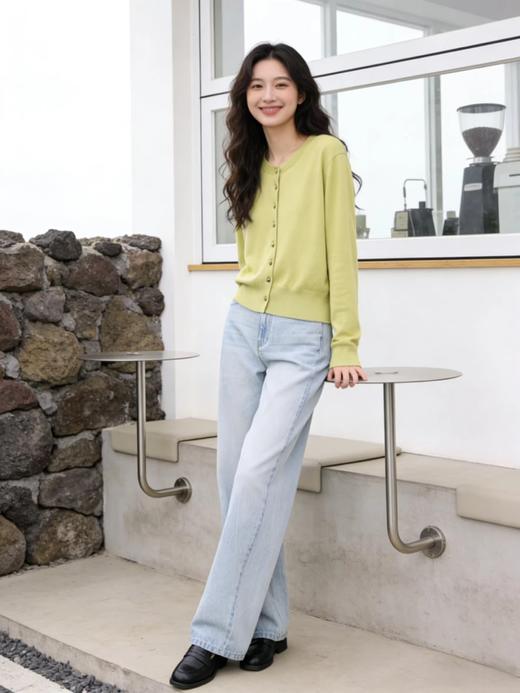 巨好看的春天色系 春日青柠绿针织开衫 商品图3