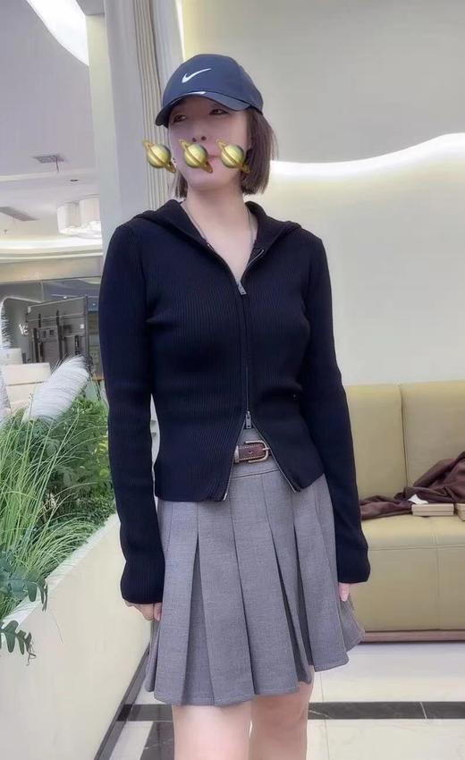 韩单纯原！无补连帽拉链针织外套-26ZB03046 商品图0