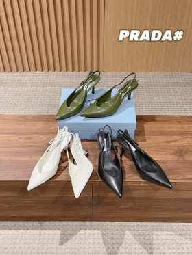 Prada/普拉达26WF早春新品尖头 中空凉鞋高跟鞋   （DBG)