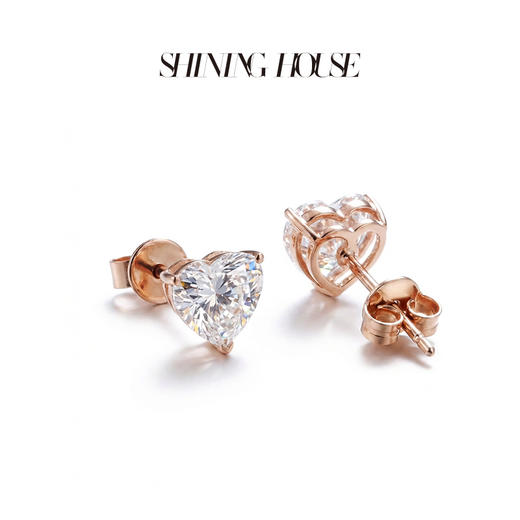 Ease·Shining系列 ShiningHouse[培育] 18k金钻石耳饰 圆钻形椭圆形水滴形公主方形心形马眼形人工真钻人造钻石K金耳饰简约钻石耳饰悦己送礼臻选【此商品不支持7天无理由退货退款】 商品图11