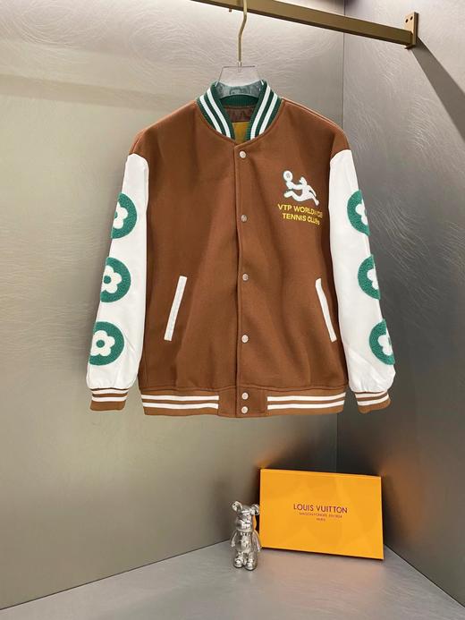 F0320100休闲刺绣立领网球校队撞色拼接棒球服夹克外套 商品图0