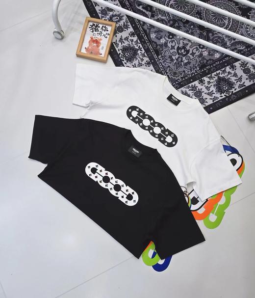 F032089镂空圆领套头新款男女同款纯棉刺绣美式复古短袖T恤 商品图4