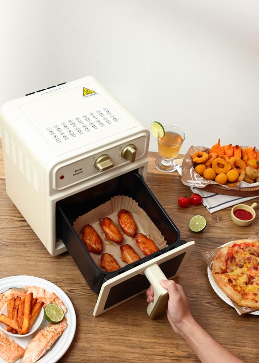 【可视空气炸锅】BRUNO复古5L空气炸锅BOE129-IV 蒸汽嫩烤 无需翻面 一机6用 18种菜单 容量5L 360度热风 不粘涂层内胆 抽拉式断电 商品图3