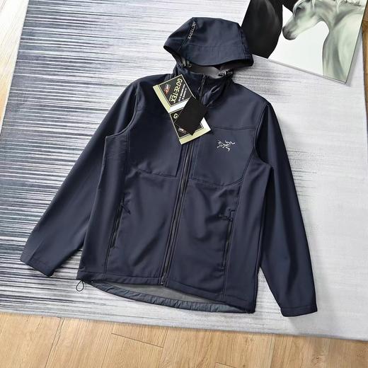 F032059春秋新款轻量软壳抓绒胸前简约小logo连帽冲锋衣外套 商品图2