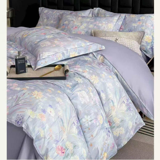 轻奢夏被四件套， 私藏级轻奢床品，如真丝般柔滑，仿佛睡在花海里【G】 商品图0