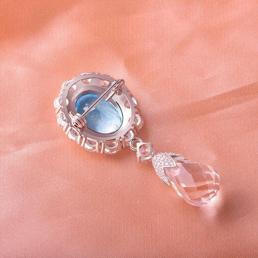 【托帕石胸花胸针】周六（3.21）中午12点开始 S925银彩色宝石水晶首饰品送女生节日礼物JB25011-水晶CC 商品图4