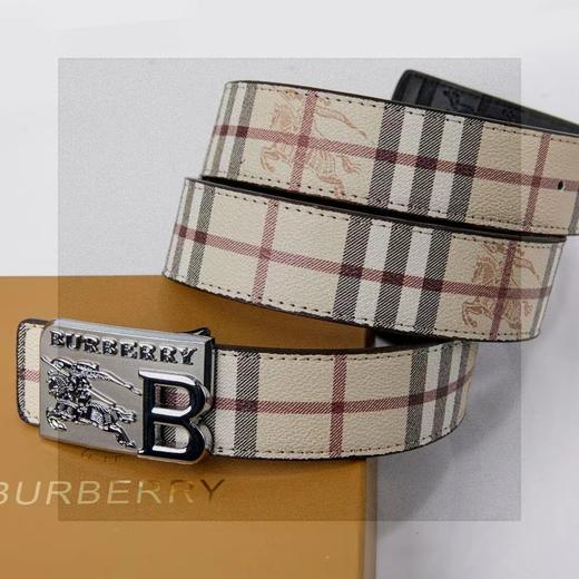 F032087复古方框造型镂空字母板扣配色格纹高品质皮带 商品图2