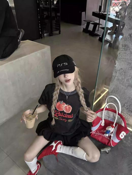 100%雨露棉复古炒色番茄T 🍅韩国单～休闲短袖T恤 商品图8