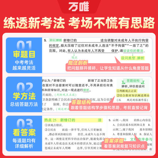 2026万唯中考时政热点与新考法初中政治答题模板时事速查复习资料道德与法治全国通用开卷考试备考速记手册试题研究万维官方旗舰店 商品图3