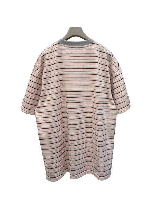 女款条纹刺绣短袖T恤fe008 商品图1