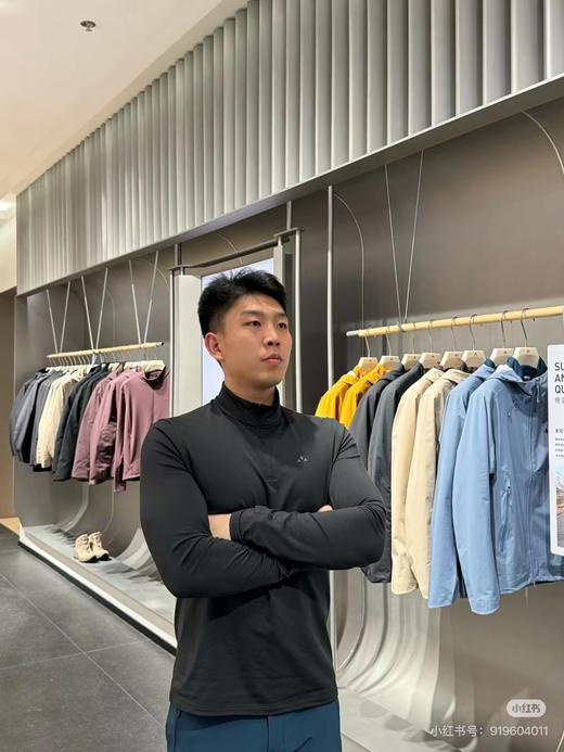 F032038新款户外透气打底衫男女款半拉链套头卫衣长袖 商品图5