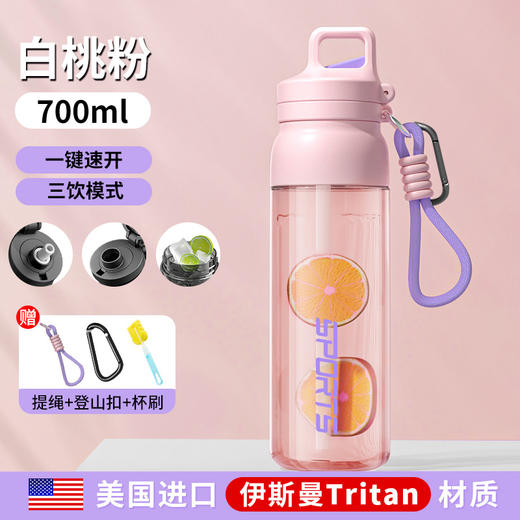 【下单送  配件3件套】Tritan材质耐高温塑料杯 运动水杯 学生水杯 上学专用吸管杯 商品图5