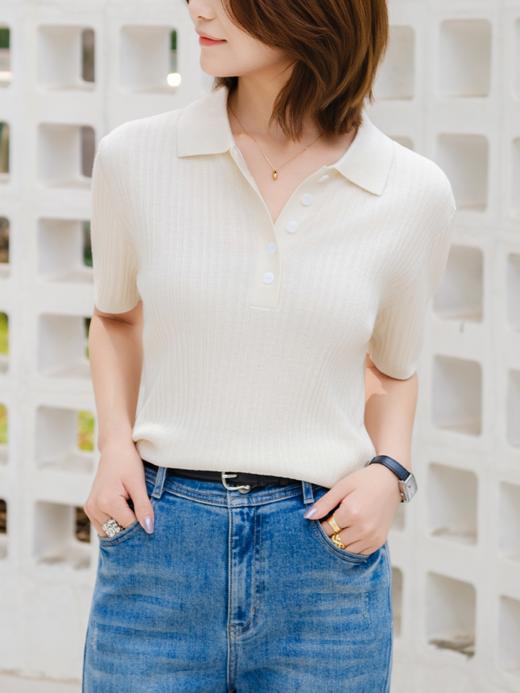 夏日老钱真丝羊绒短袖毛衫 FCG1WST047 商品图11