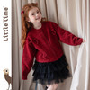 littletime女童开衫2026秋冬新款蝴蝶结针织红色新年红毛衣外套 商品缩略图3