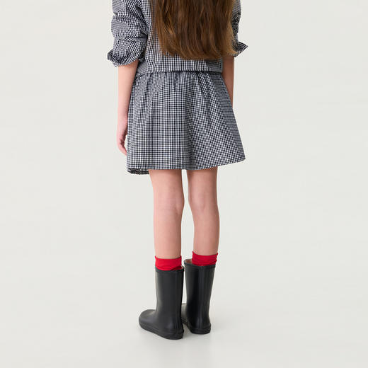 马克珍妮文艺格纹女童A字百褶裙裤2026年夏装新款560631 商品图3