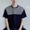 男款条纹做旧短袖T恤la020 商品缩略图3
