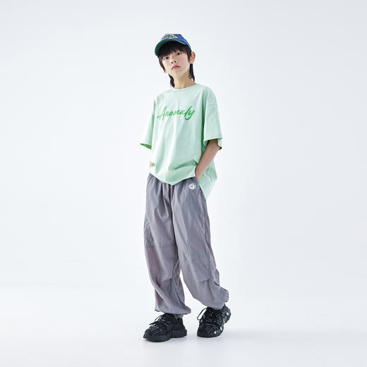 蓝汽水2026夏季男童网眼透气青少年户外抽褶轻薄登山防蚊束脚长裤 商品图1