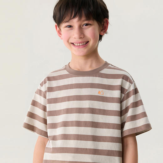 马克珍妮山系条纹男童追风纯棉T2026年夏装新款560815 商品图2