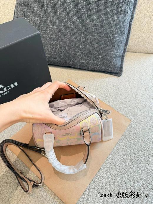 F032098马卡龙色系老花图案轻便耐用日常通勤彩虹波士顿包 商品图8