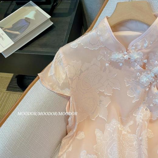 【7天内发出】新中式轻奢提花立领盘扣国风上衣 短袖衬衫复古上衣 商品图2