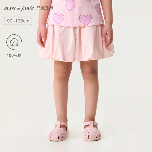 马克珍妮缤纷夏日女童纯棉花苞短裤2026年夏装新款560808 商品图0