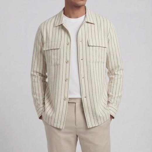 春季新款男士亚麻肯佛博休闲外套 商品图8