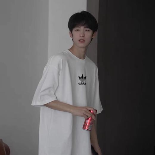 F0320117高克重纯棉圆领套头短袖上衣男女同款T恤 商品图4